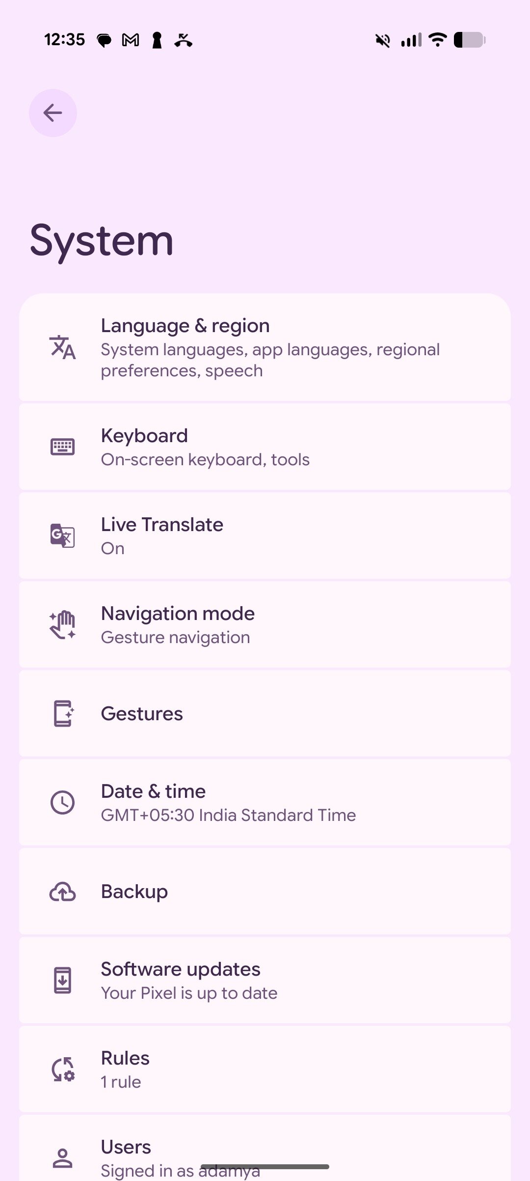 Android 16 QPR2 settings menu