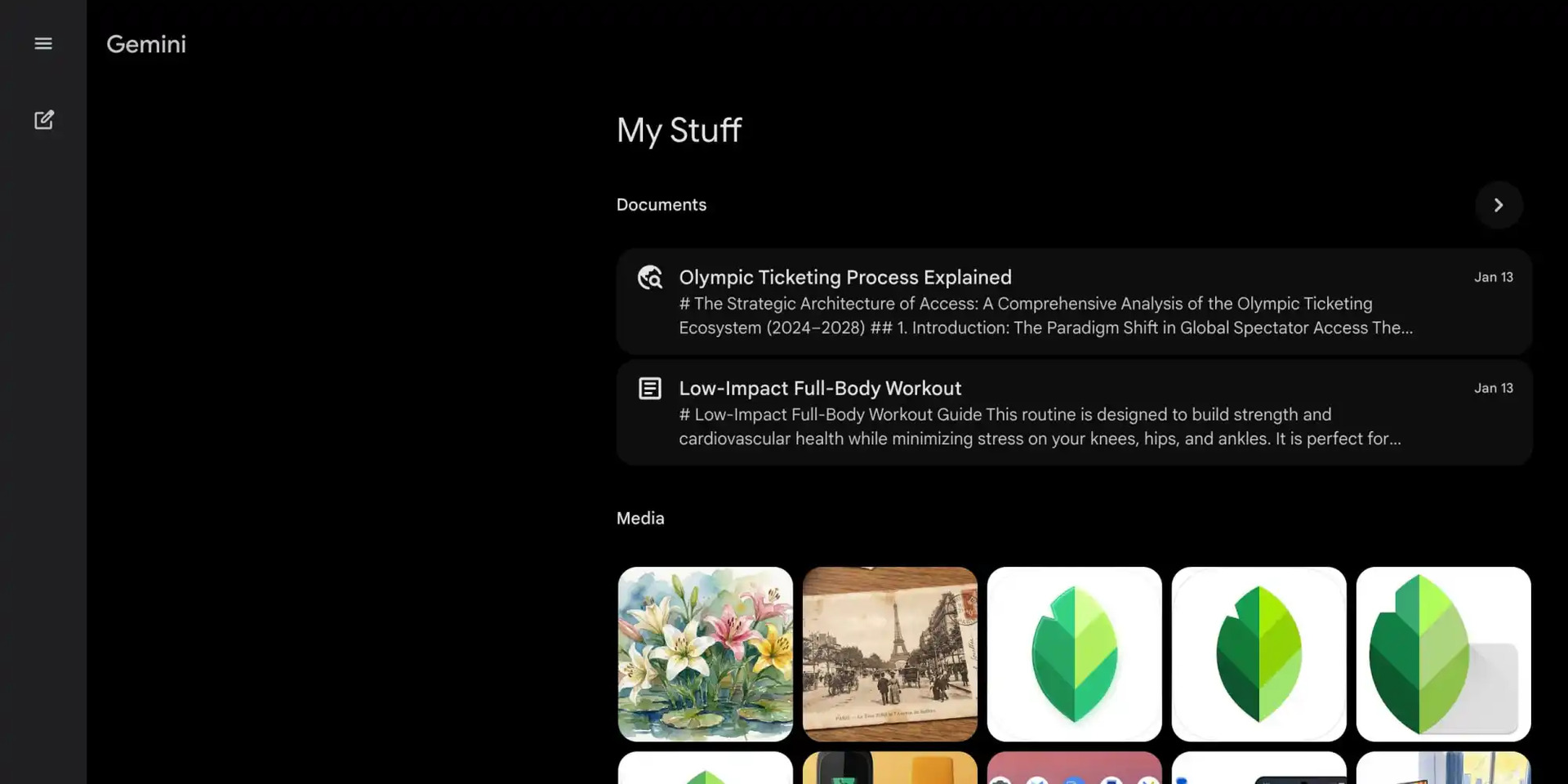 Gemini My Stuff Documents