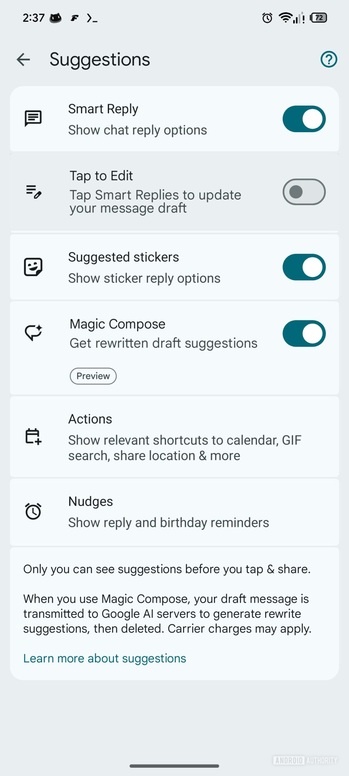 Google Messages Smart Replies Tap to Edit