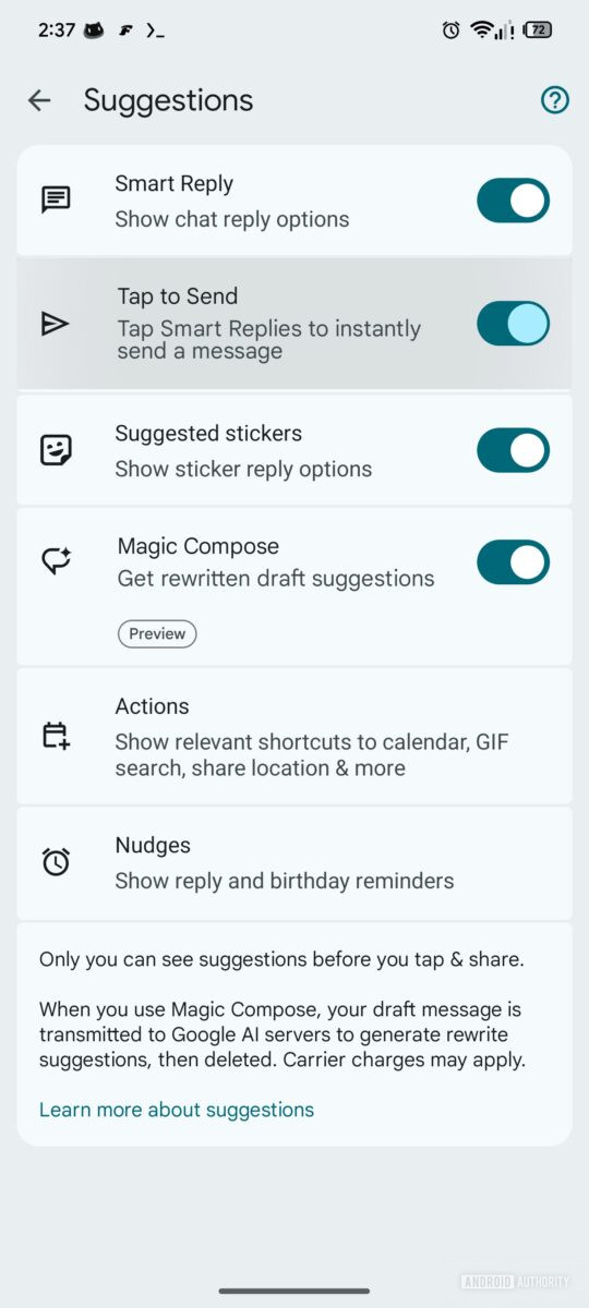 New Google Messages toggle stops you from sending awkward accidental ...