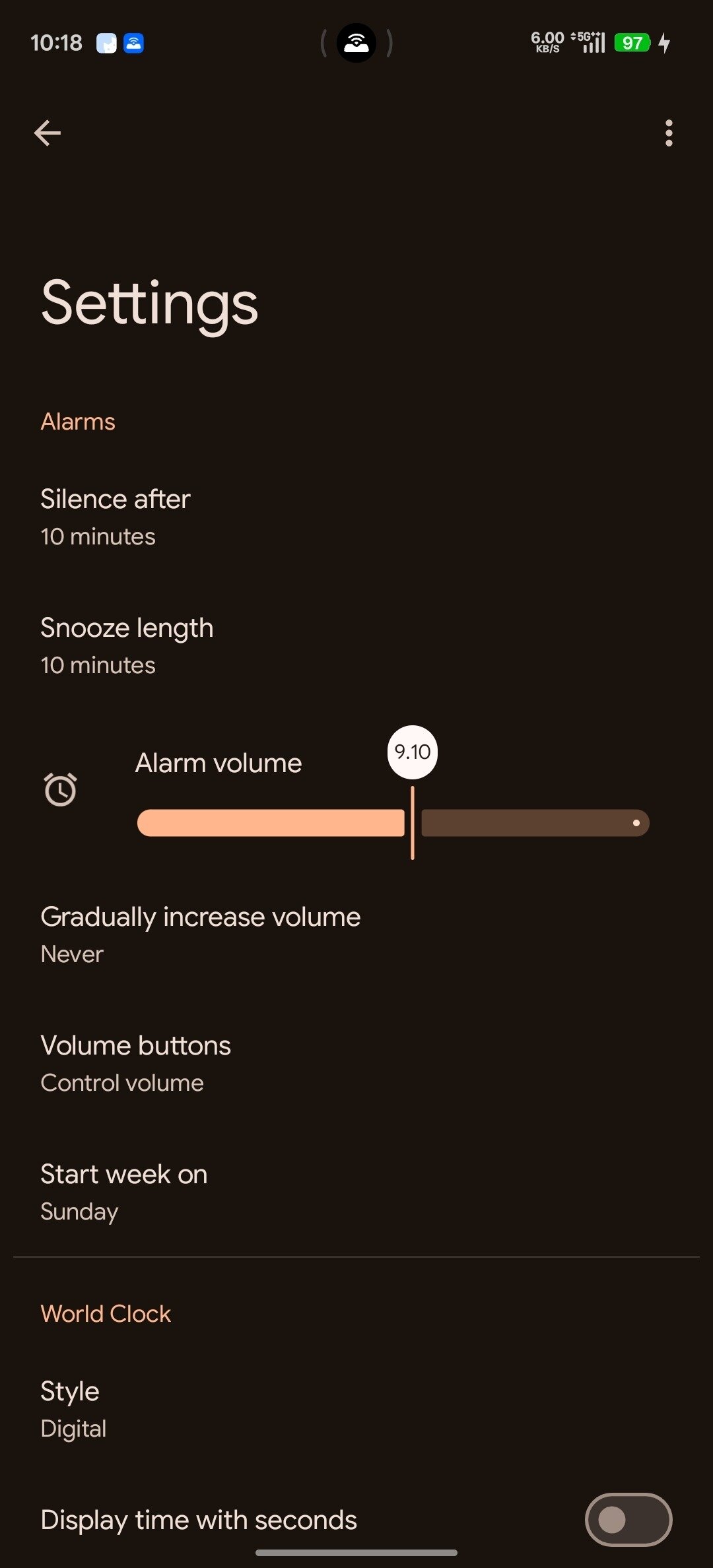 Google alarm volume slider material expressive
