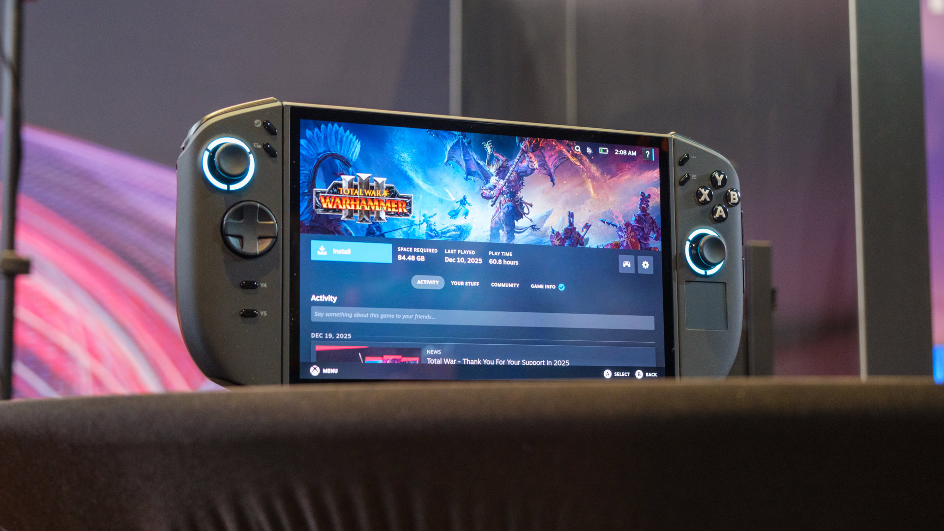 Lenovo Legion Go 2 Steam display Lenovo Legion Go 2 Steam display