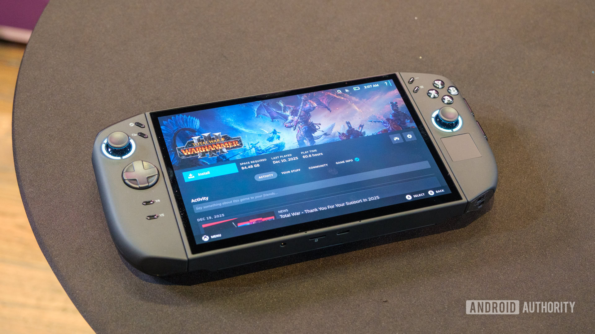 Lenovo Legion Go 2 Steam on table