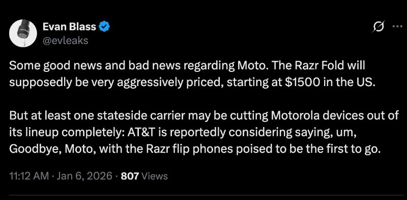 Motorola Razr Fold Price Leak Evan Blass Motorola Razr Fold Price Leak Evan Blass