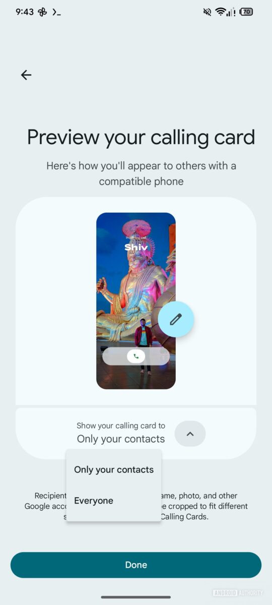 How Google's new 'My Calling Card' feature works on Android