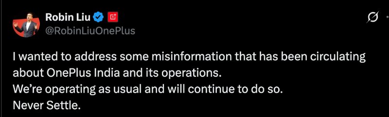 OnePlus statement on shutdown Robin Liu