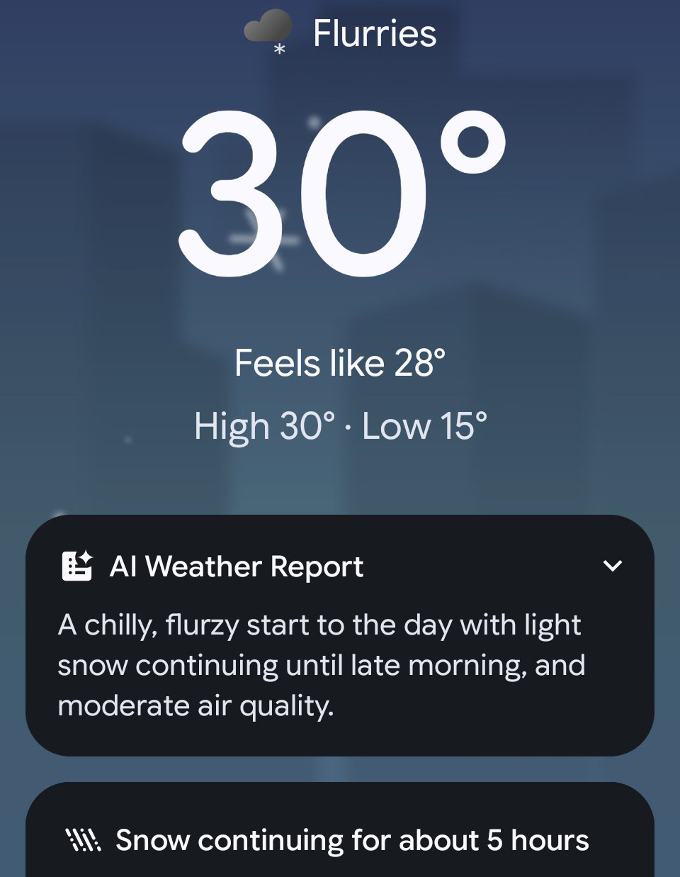 Pixel Weather app flurzy AggressiveSea7035