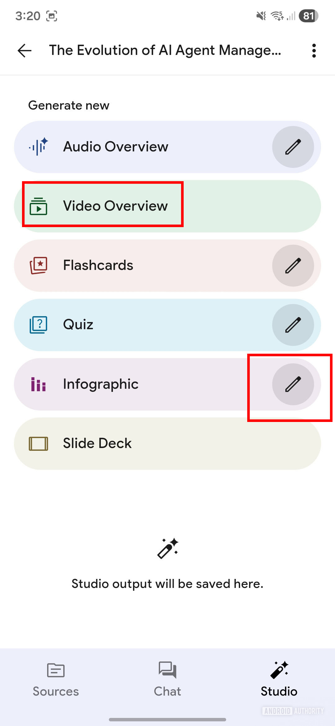 NotebookLM Android studio