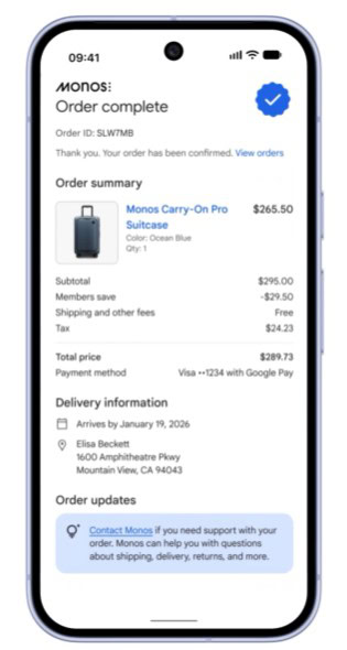 order completed in Gemini shopping