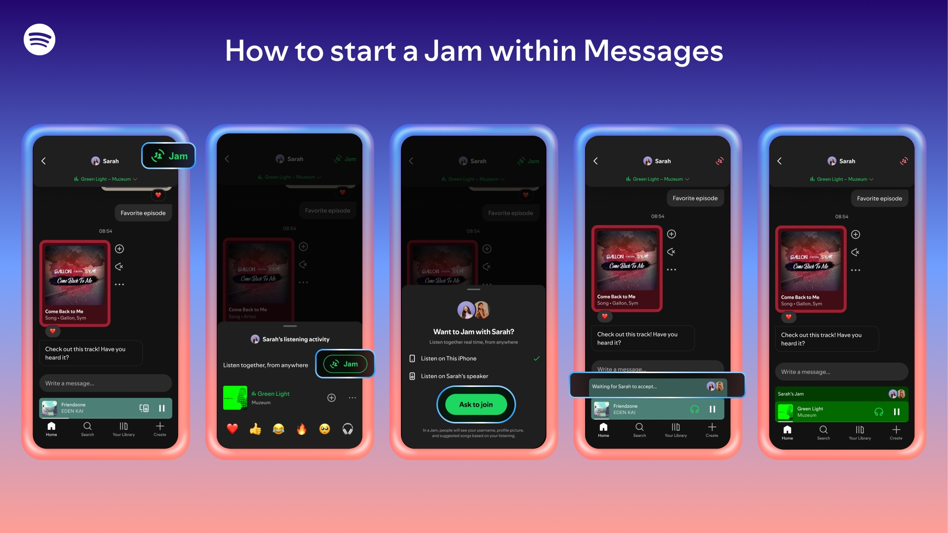 Spotify How to start a Jam within Messages Spotify How to start a Jam within Messages