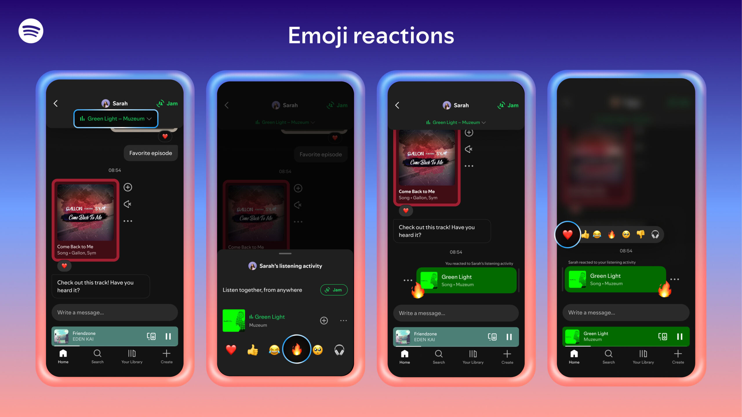 Spotify Listening activity Emoji Reactions Spotify Listening activity Emoji Reactions