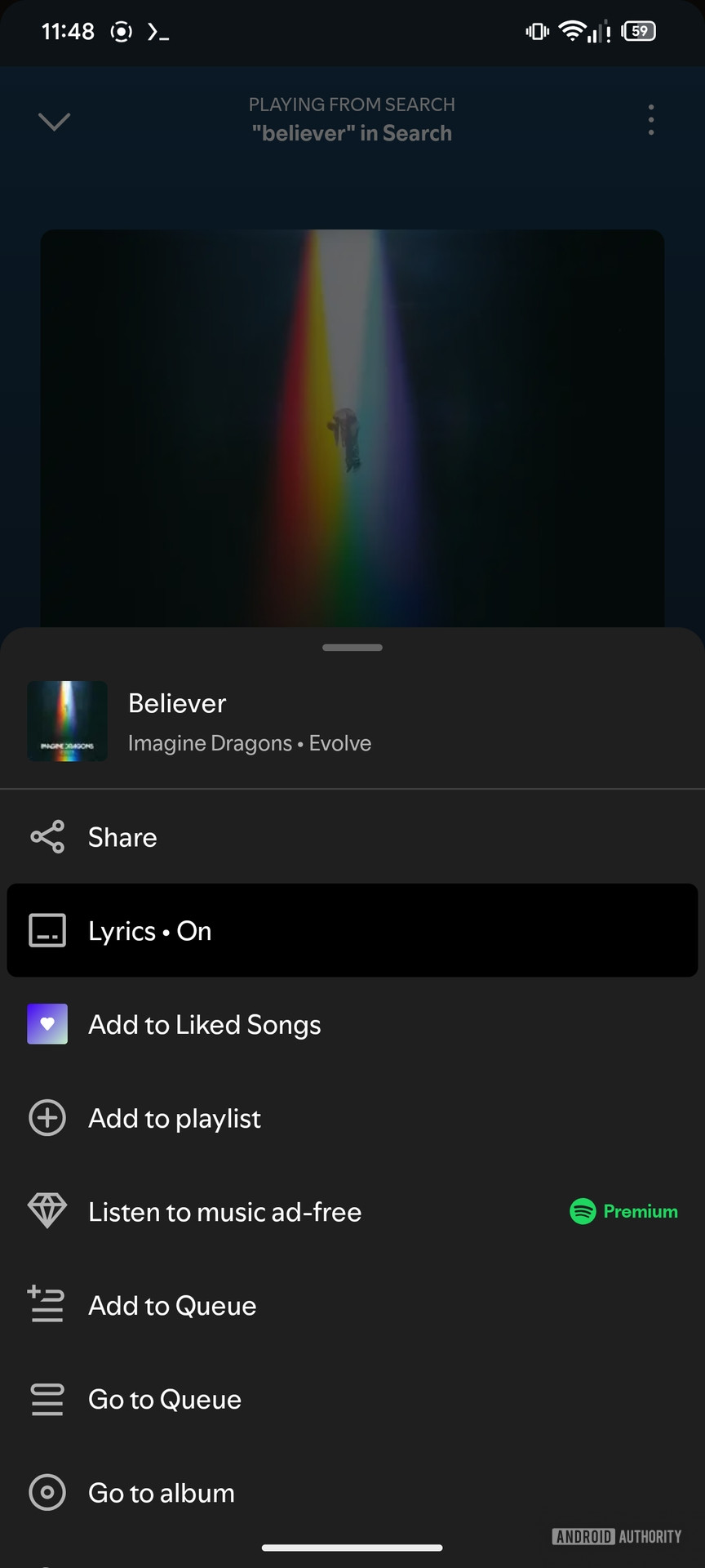 Spotify Lyrics on the main player interface (2)