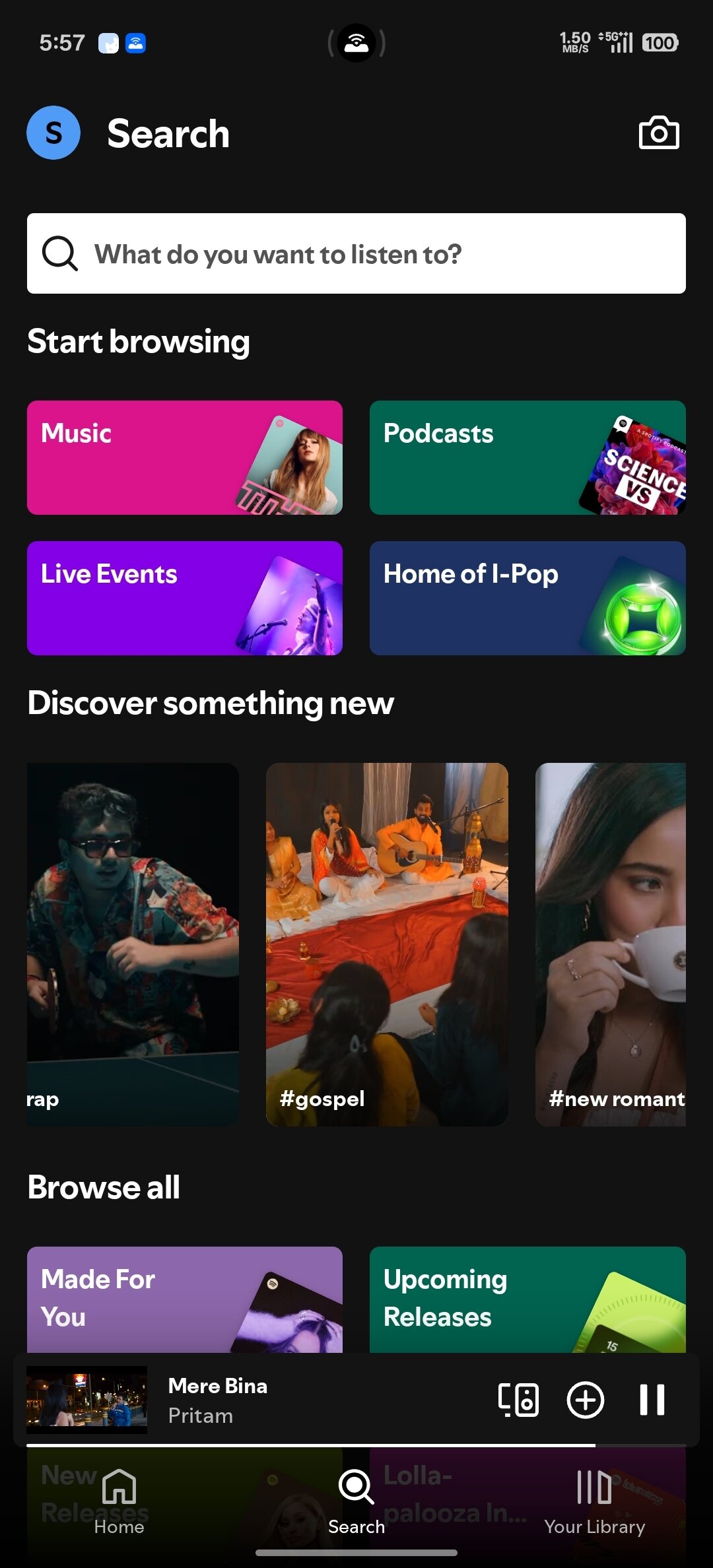 Spotify Music Video Now Playing Bar