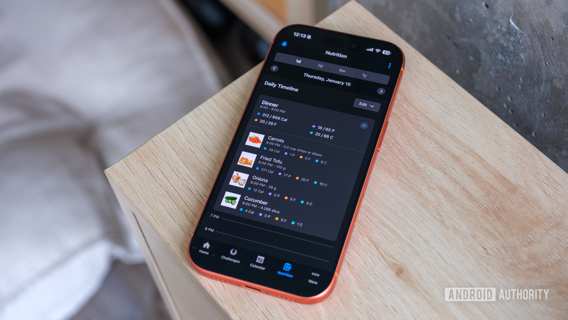 garmin nutrition tracking foods