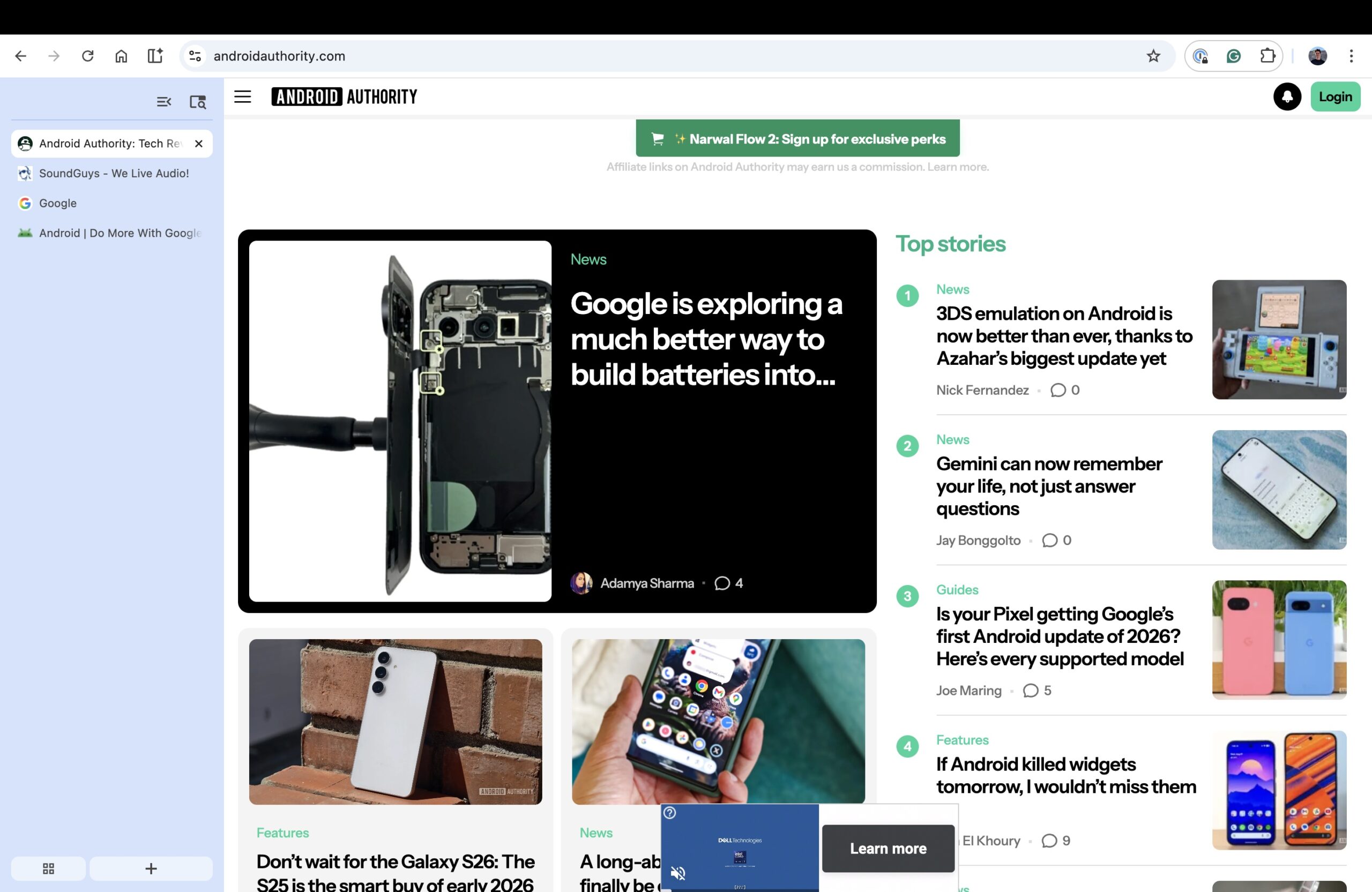 Vertical tabs in Google Chrome.