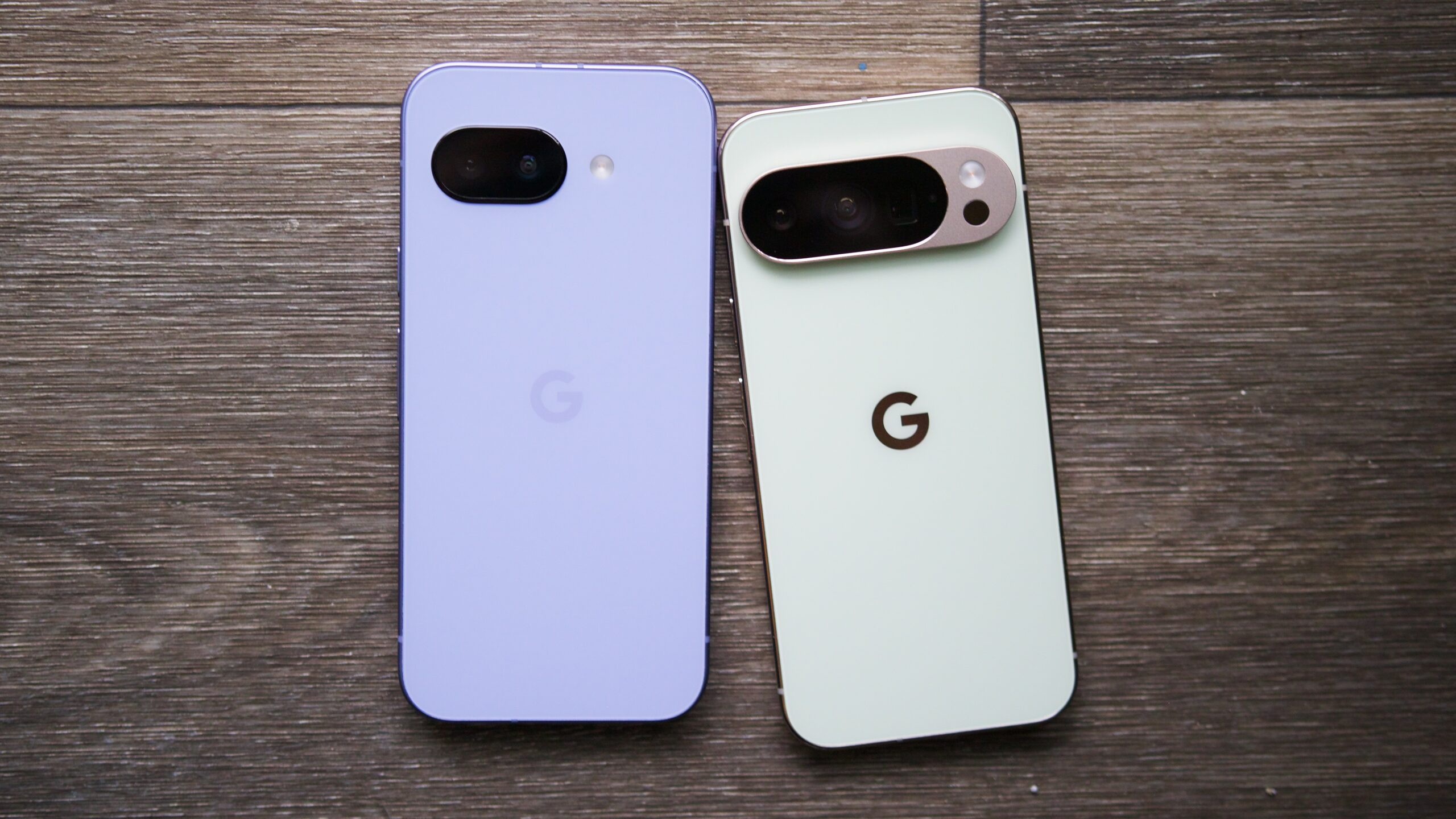 google pixel 9a pixel 10 pro 2 The Pixel 9a and Pixel 10 Pro next to each other.