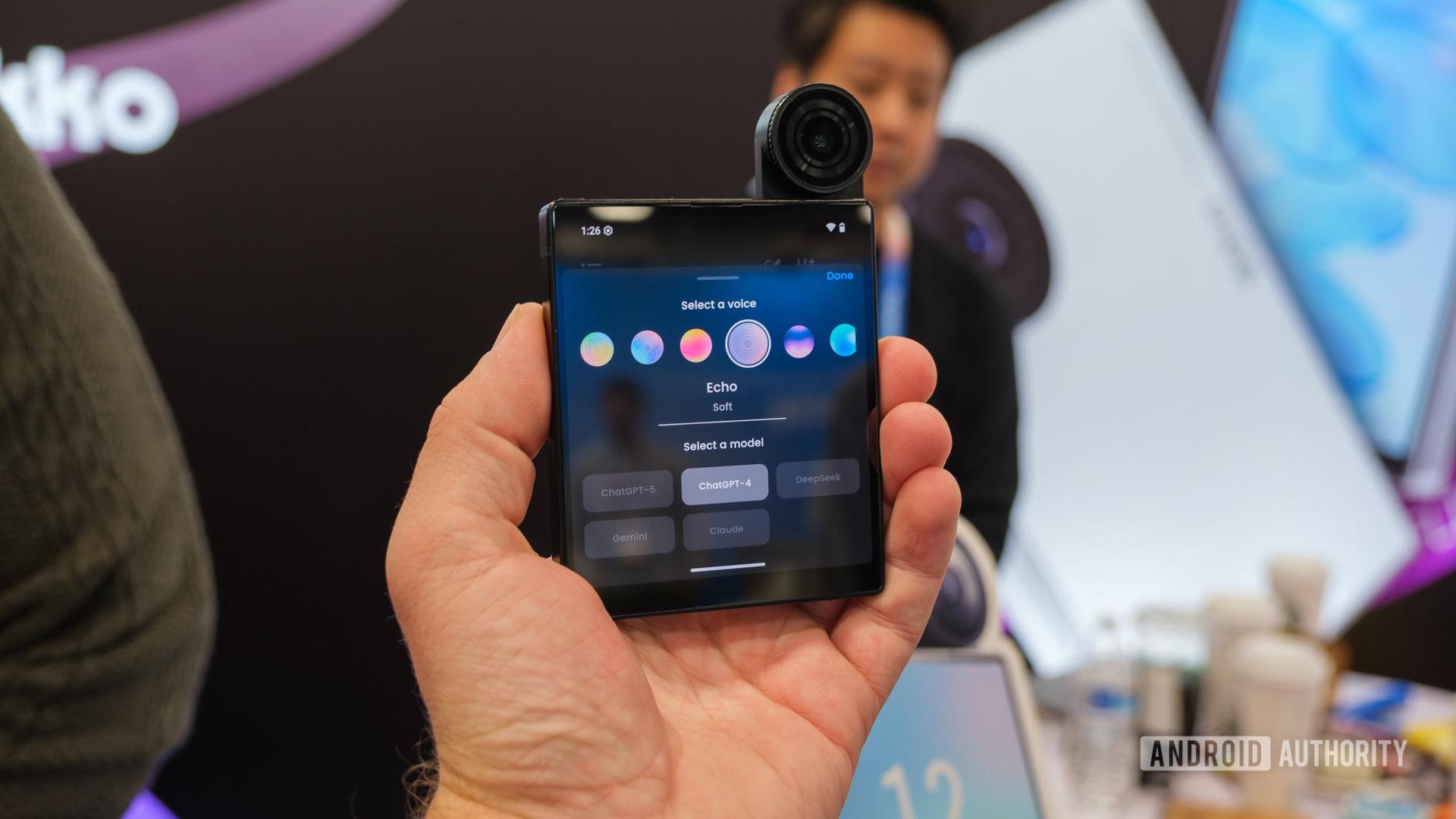 iKKO Mind One ai menu in hand