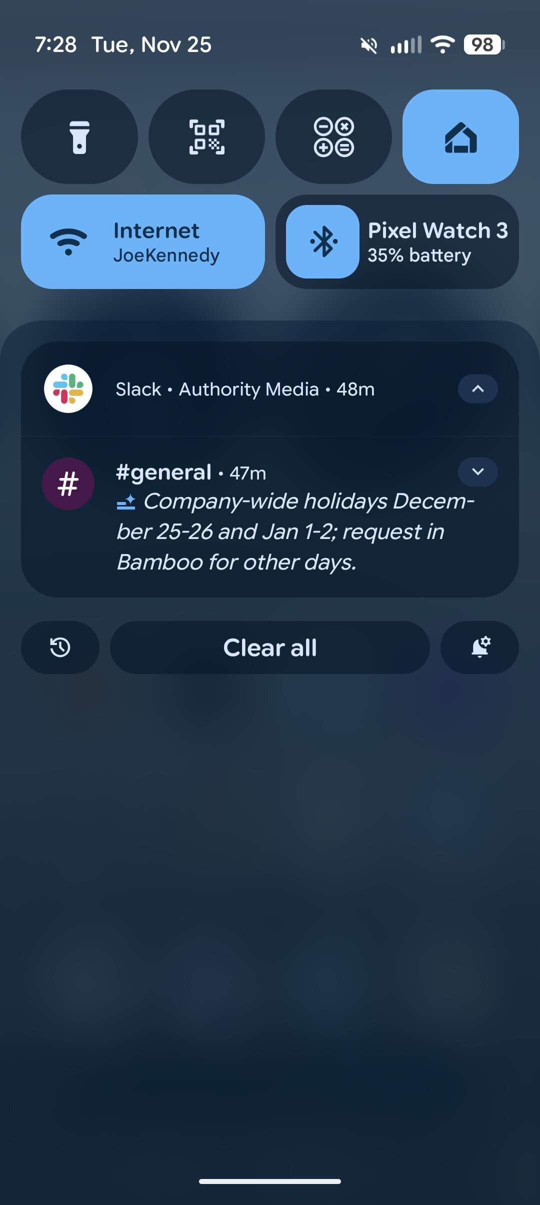 A long Slack message that's been summarized using AI Notification Summaries.
