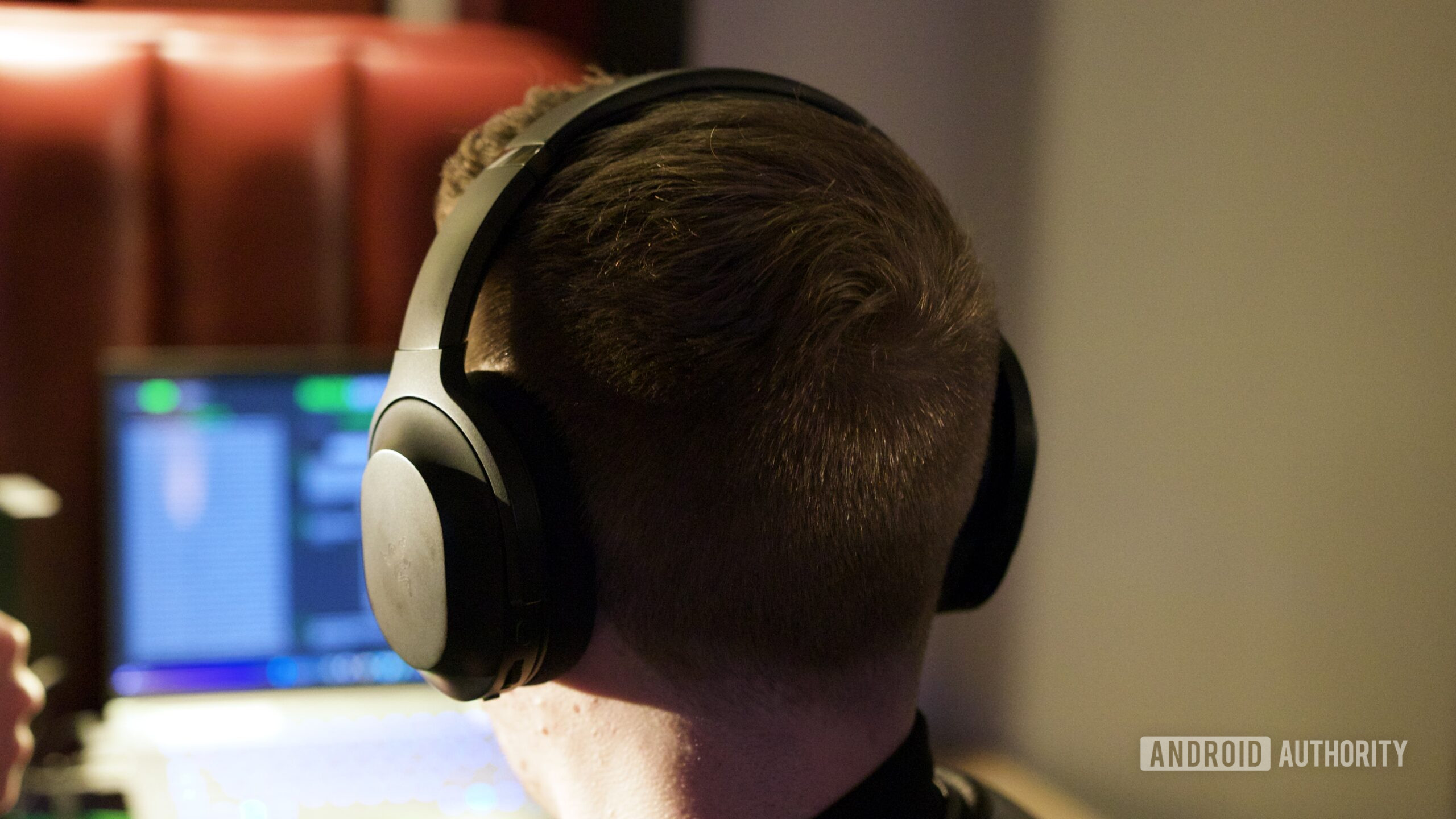 Photo of someone wearing Razer's Project Motoko headphones.