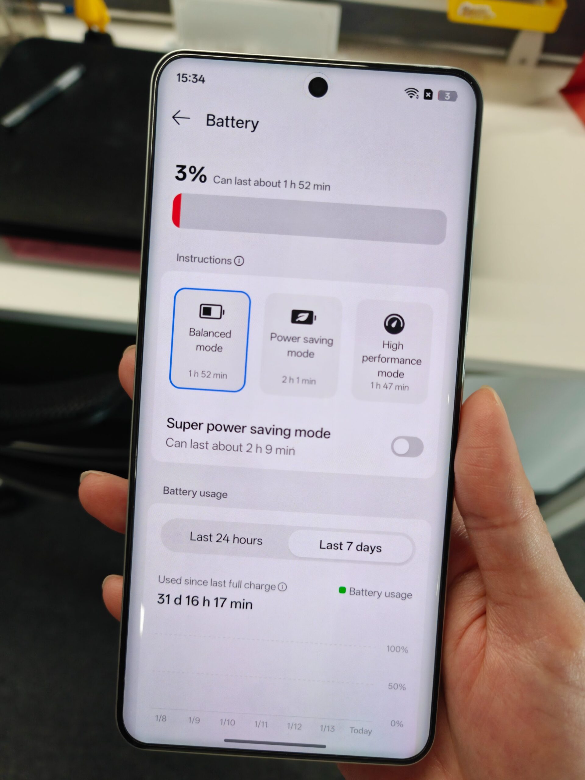 realme P4 Power screen showing its battery usage