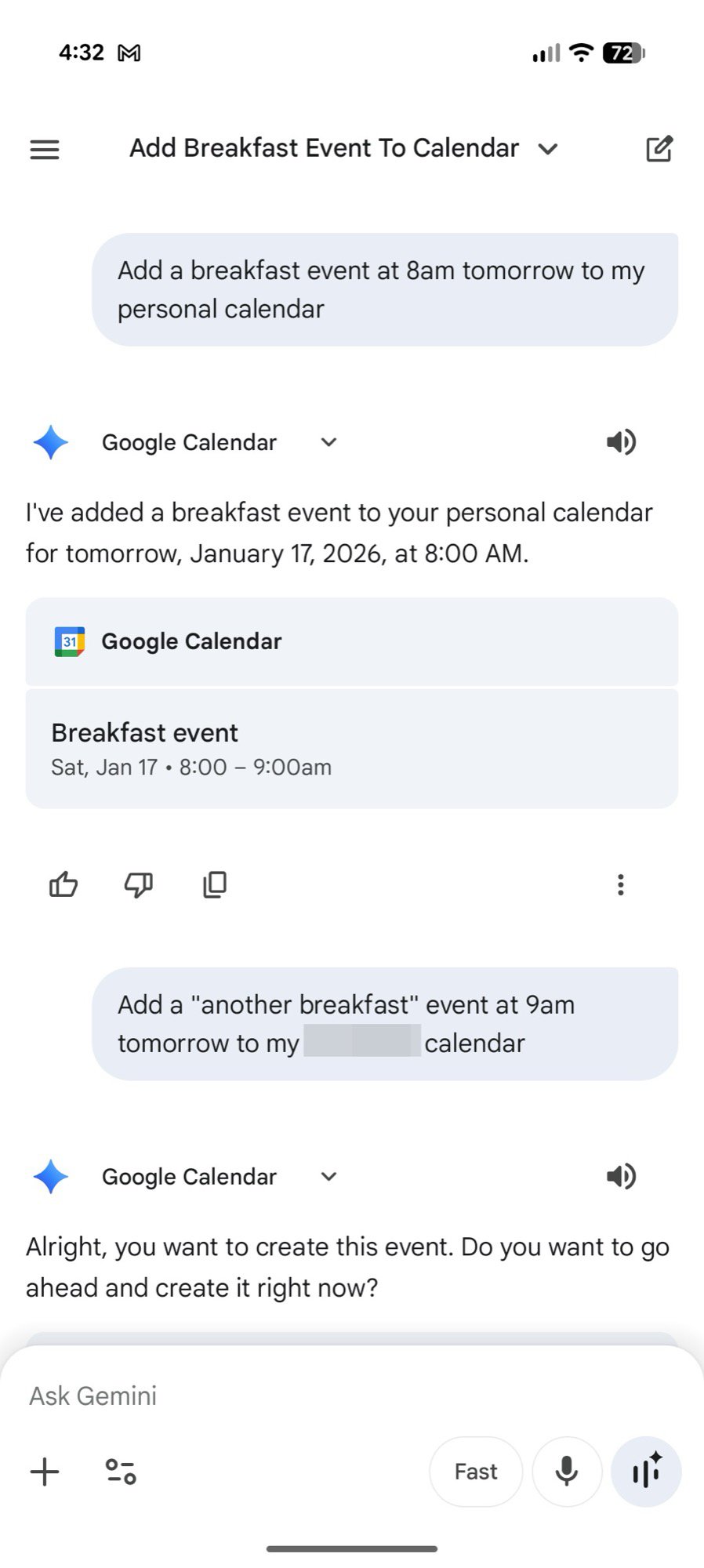 screenshot gemini adding events to multiple calendars
