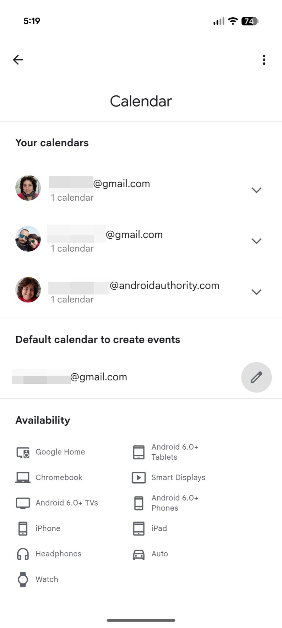screenshot google assistant gemini settings calendars.