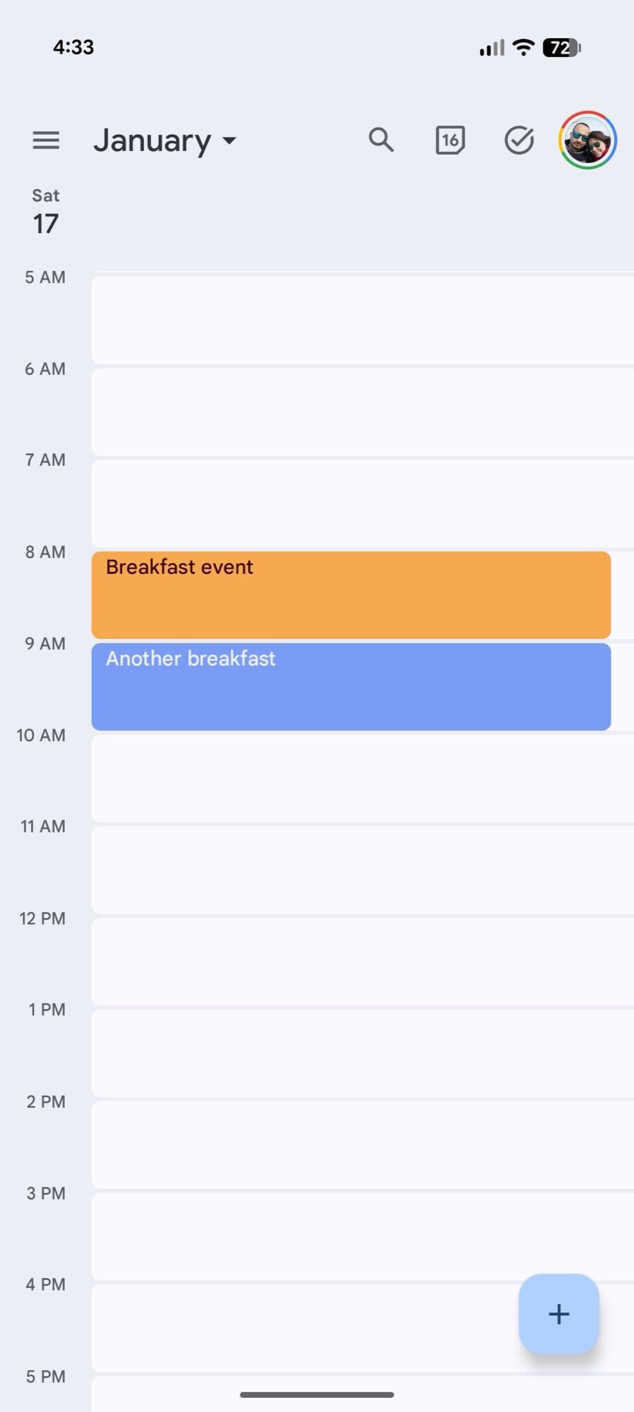 screenshot google calendar showing events created on multiple calendars by gemini