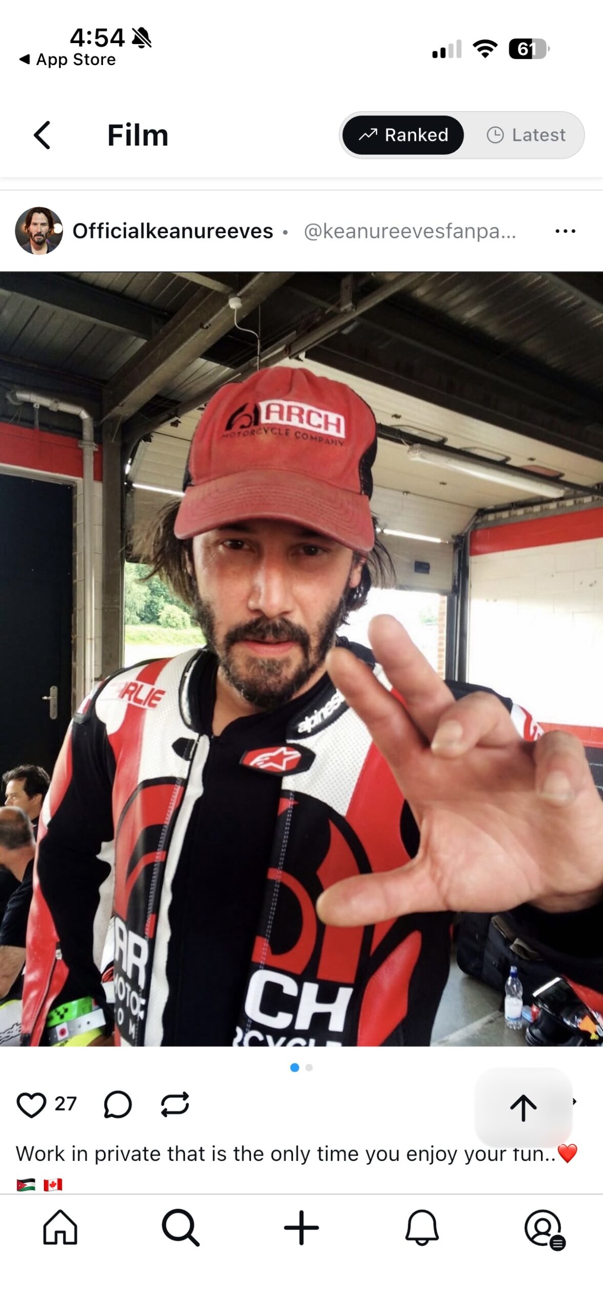 Screenshot of the UpScrolled app.