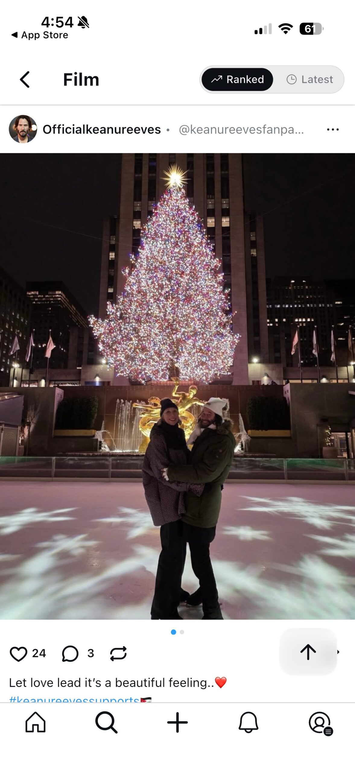 Screenshot of the UpScrolled app.