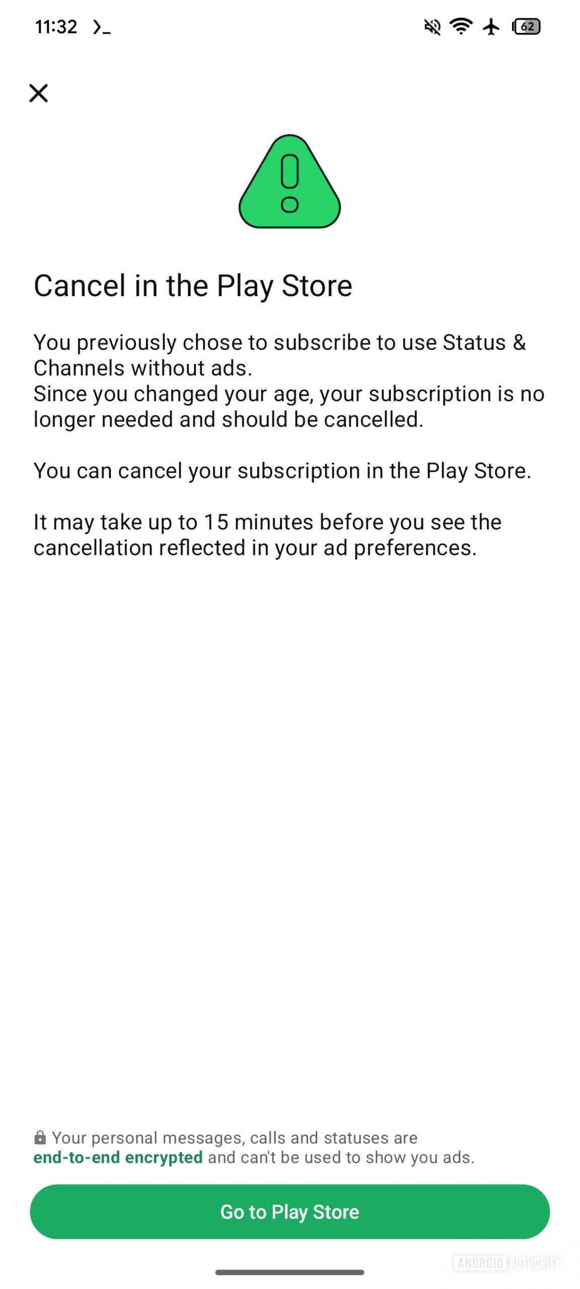 whatsapp ad subscription