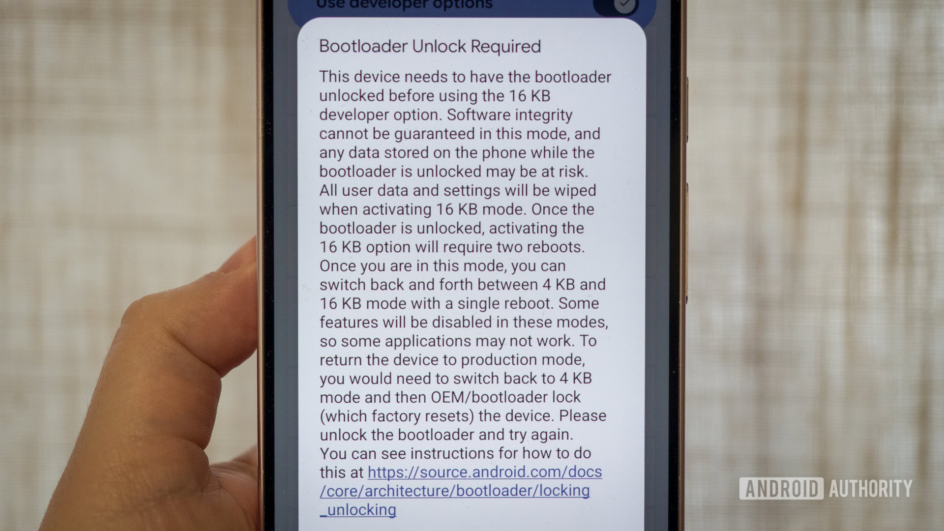Android 17 beta 16KB Page File Bootloader Unlock
