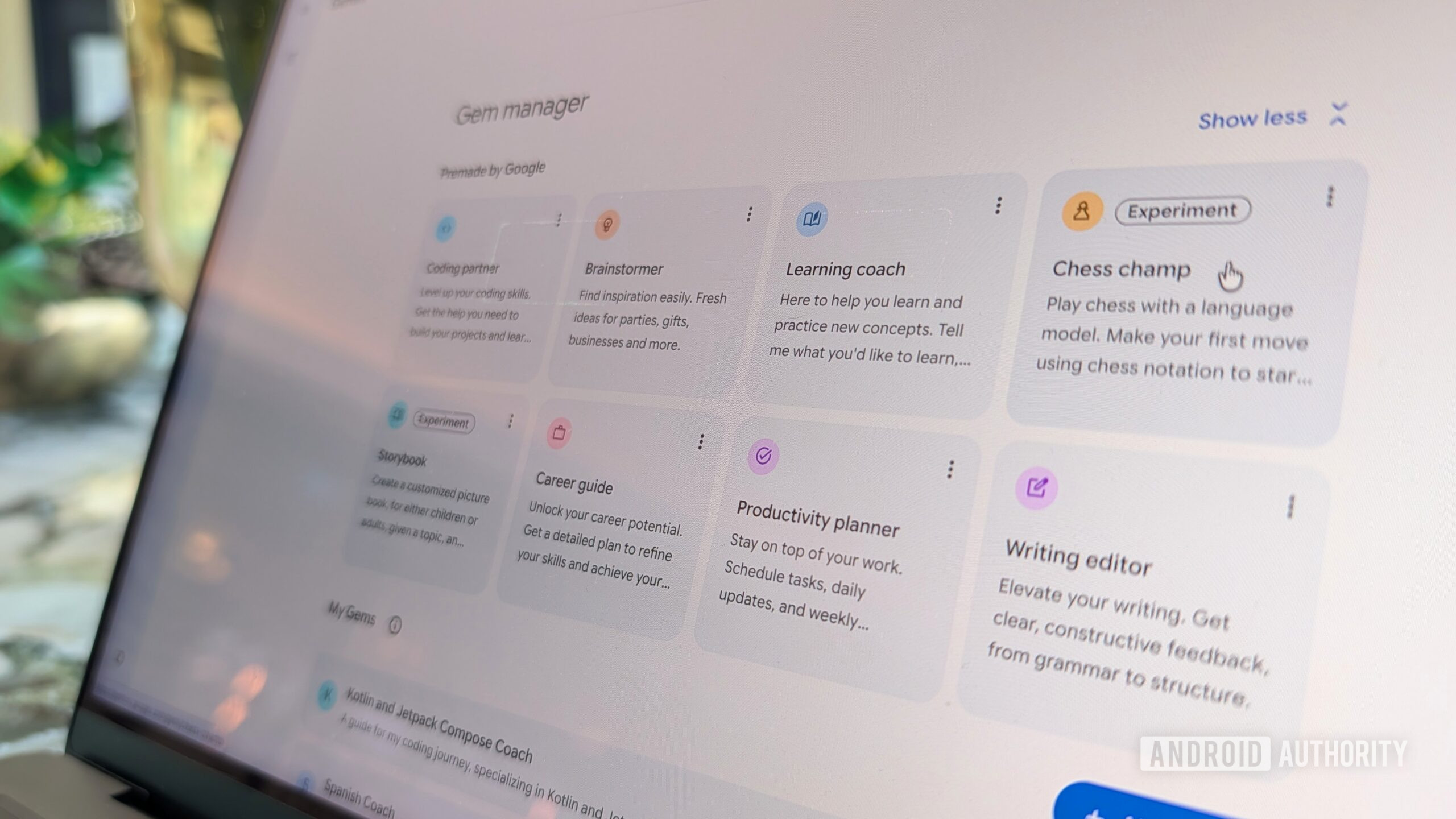 Pre-made Gemini Gems from Google