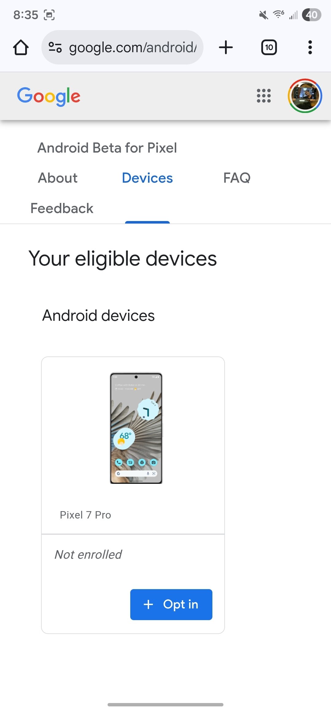 Android beta sign up 2
