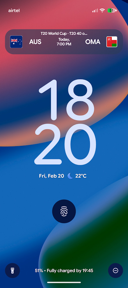 At a Glance sports notification