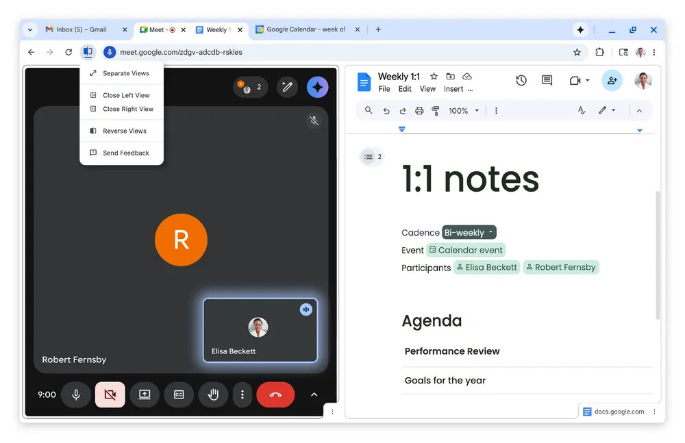 Chrome Productivity Split View