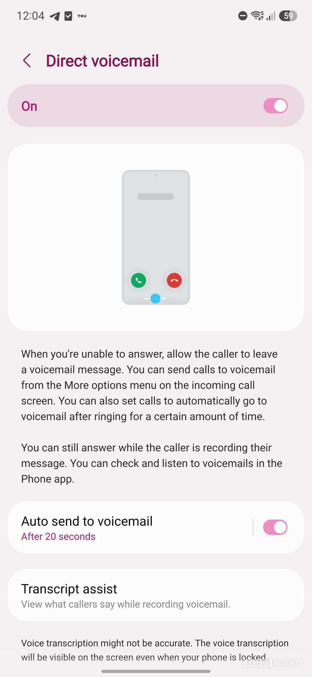 Galaxy S25 Ultra with One UI 8.5 beta 4 Direct Voicemail feature (3)