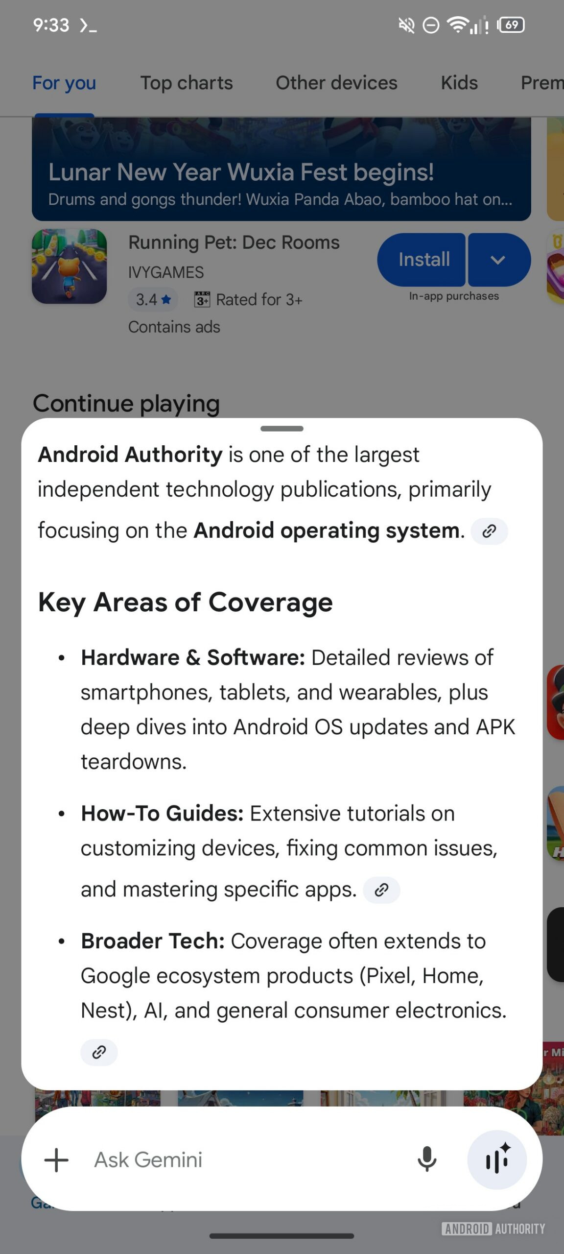 Gemini Android newer floating overlay