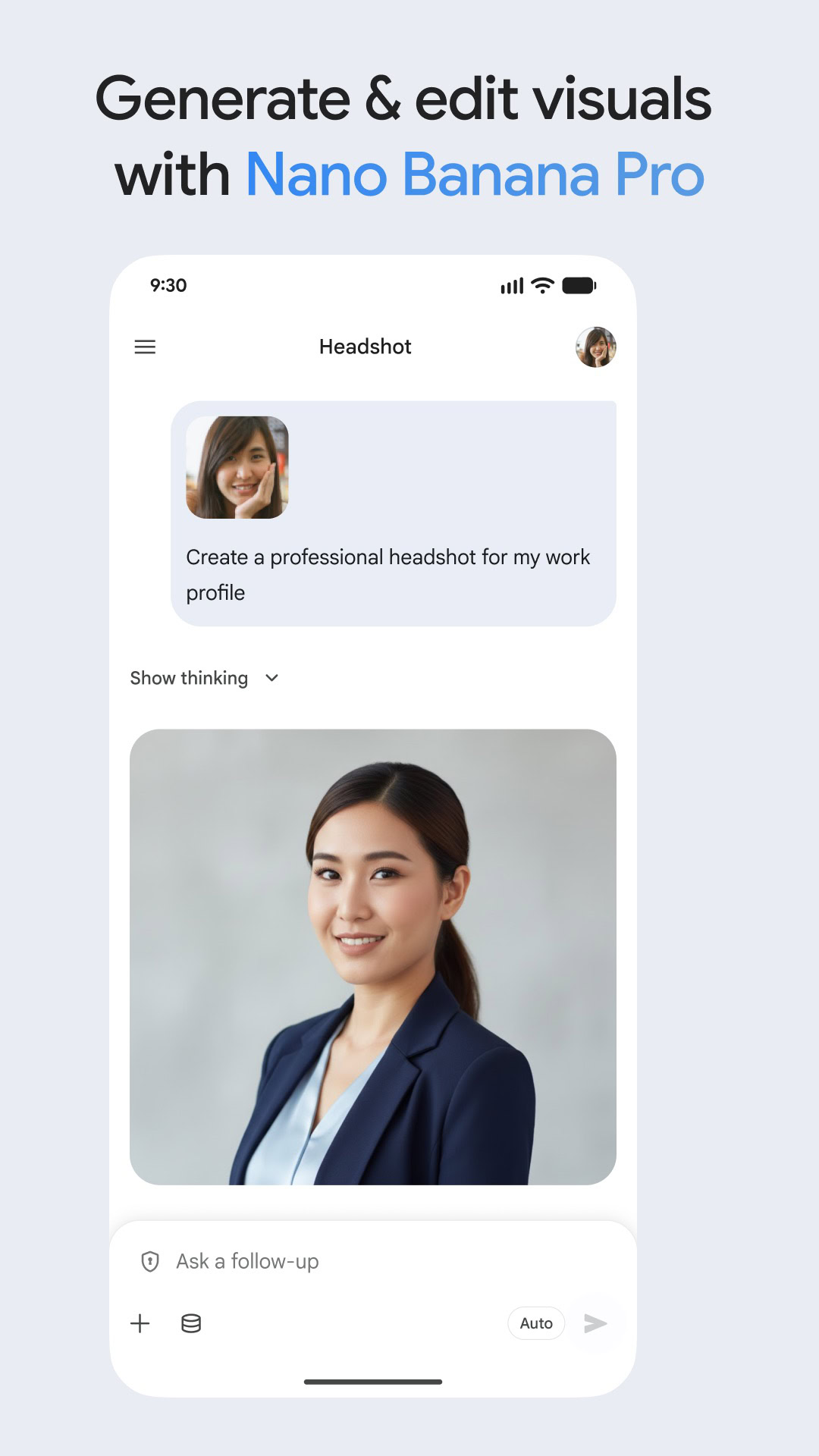 Nano Banana in the Gemini Enterprise app.