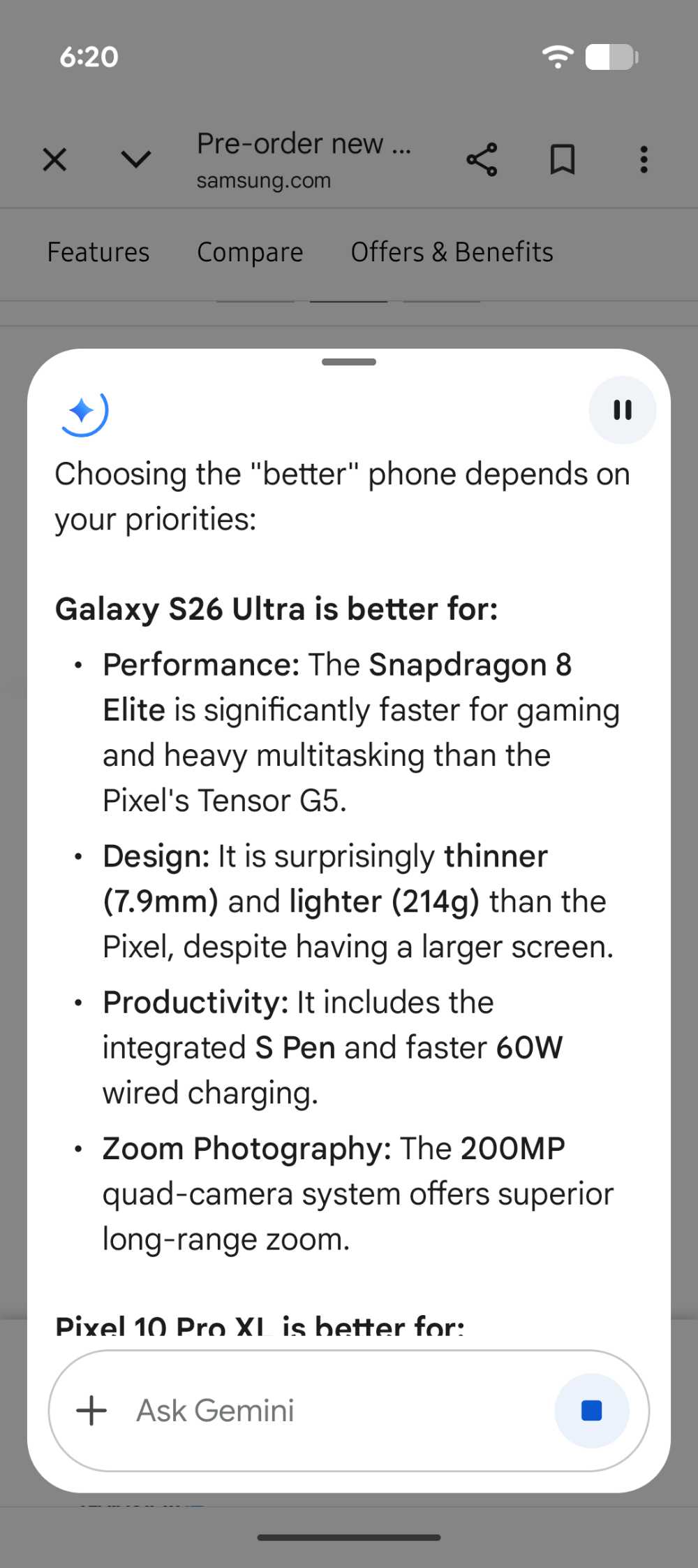 Gemini shopping comparison 1