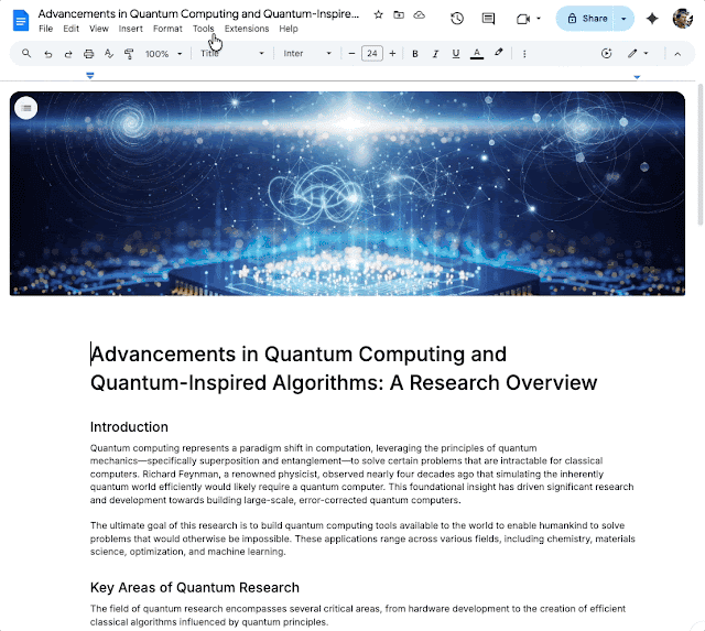 Google Docs Audio Summaries