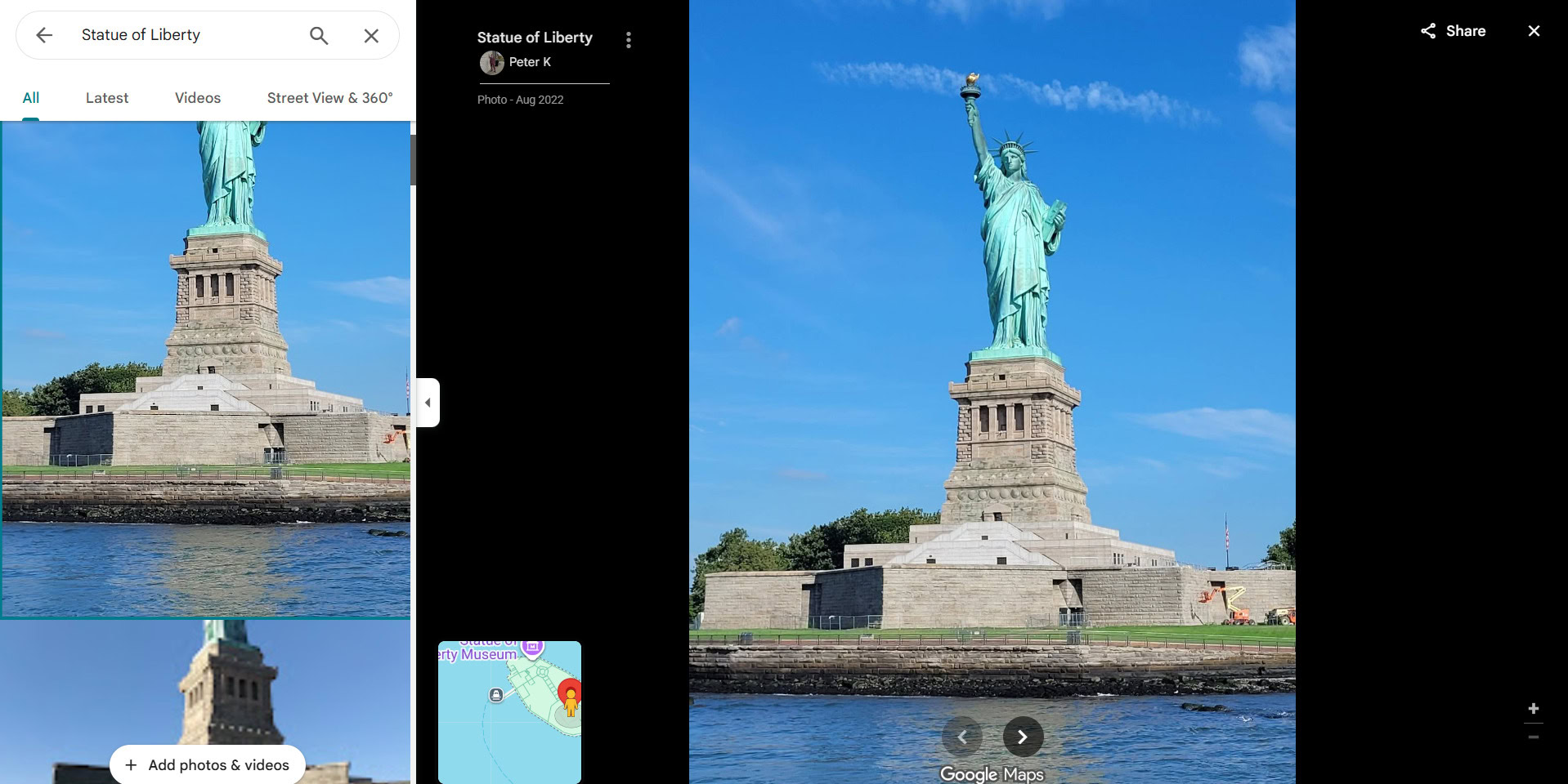 Google Maps places images