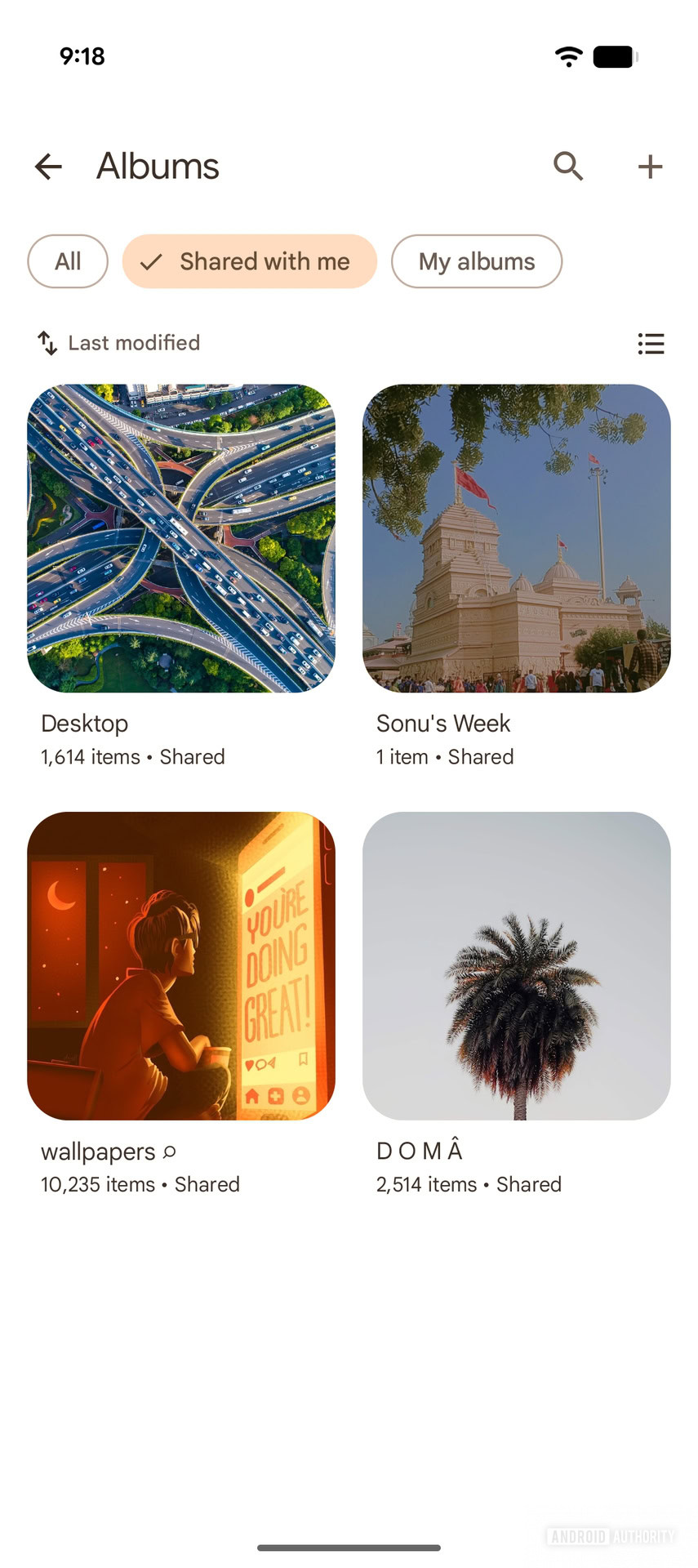 Google Photos Album UI Current