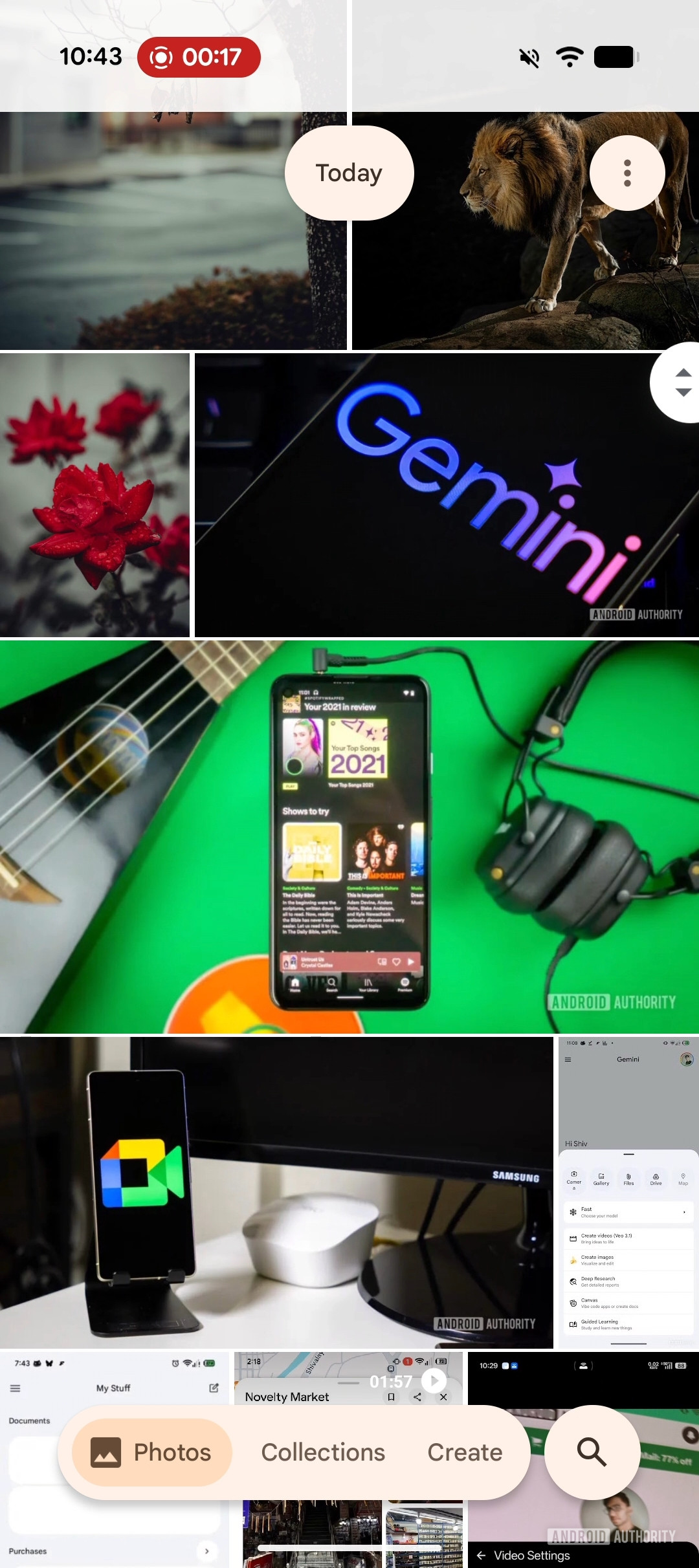 Google Photos Photos main view without date labels with date pill