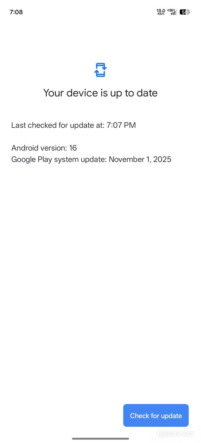 January 2026 Google Play system update just turned into November 2025 ...