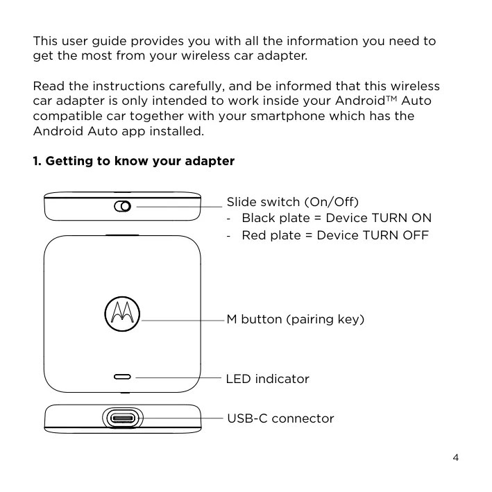 Motorola MA2 Android Auto dongle manual FCCIDLookup 1