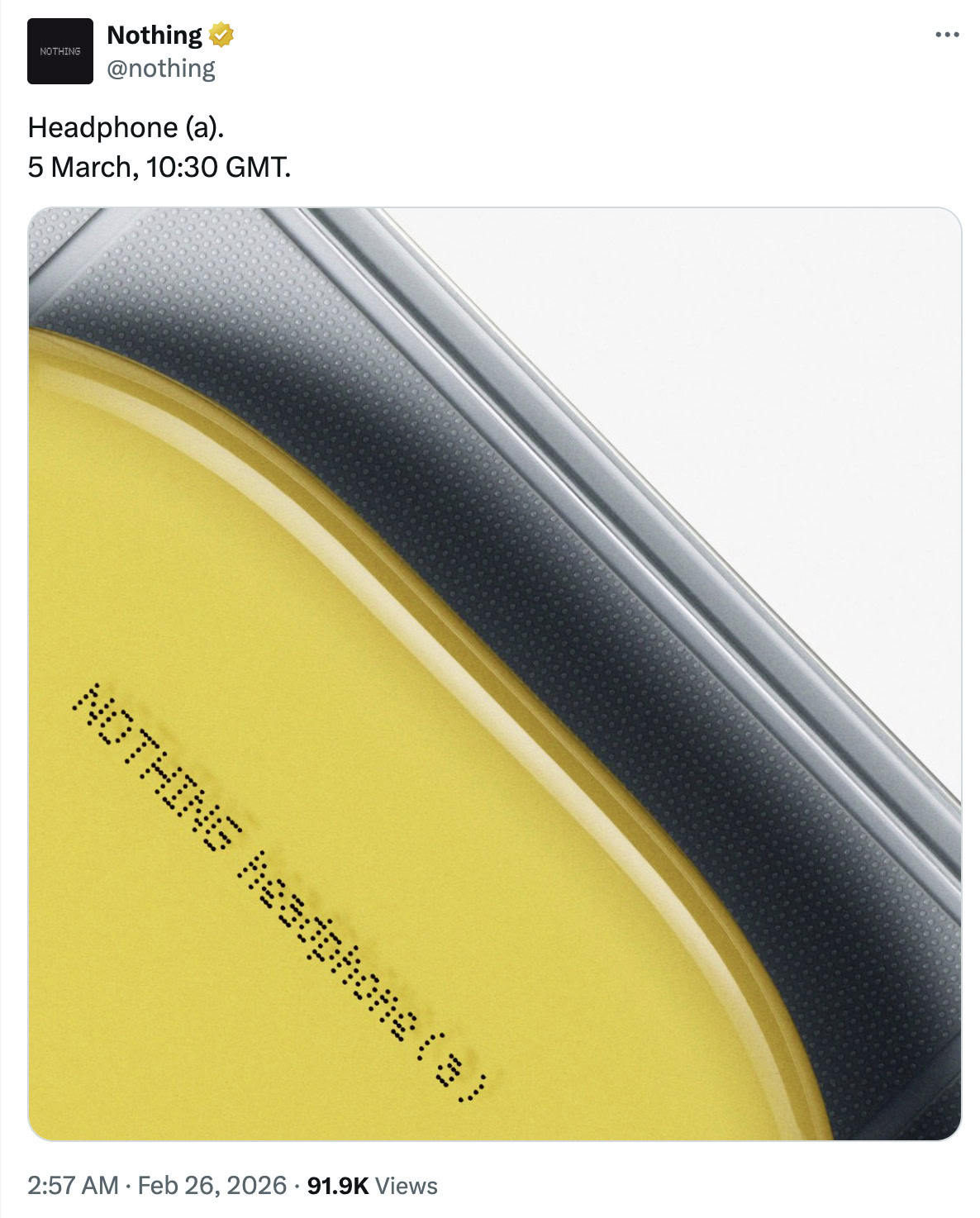 Тизер наушников Nothing AX Тизер наушников Nothings (A) на X.
