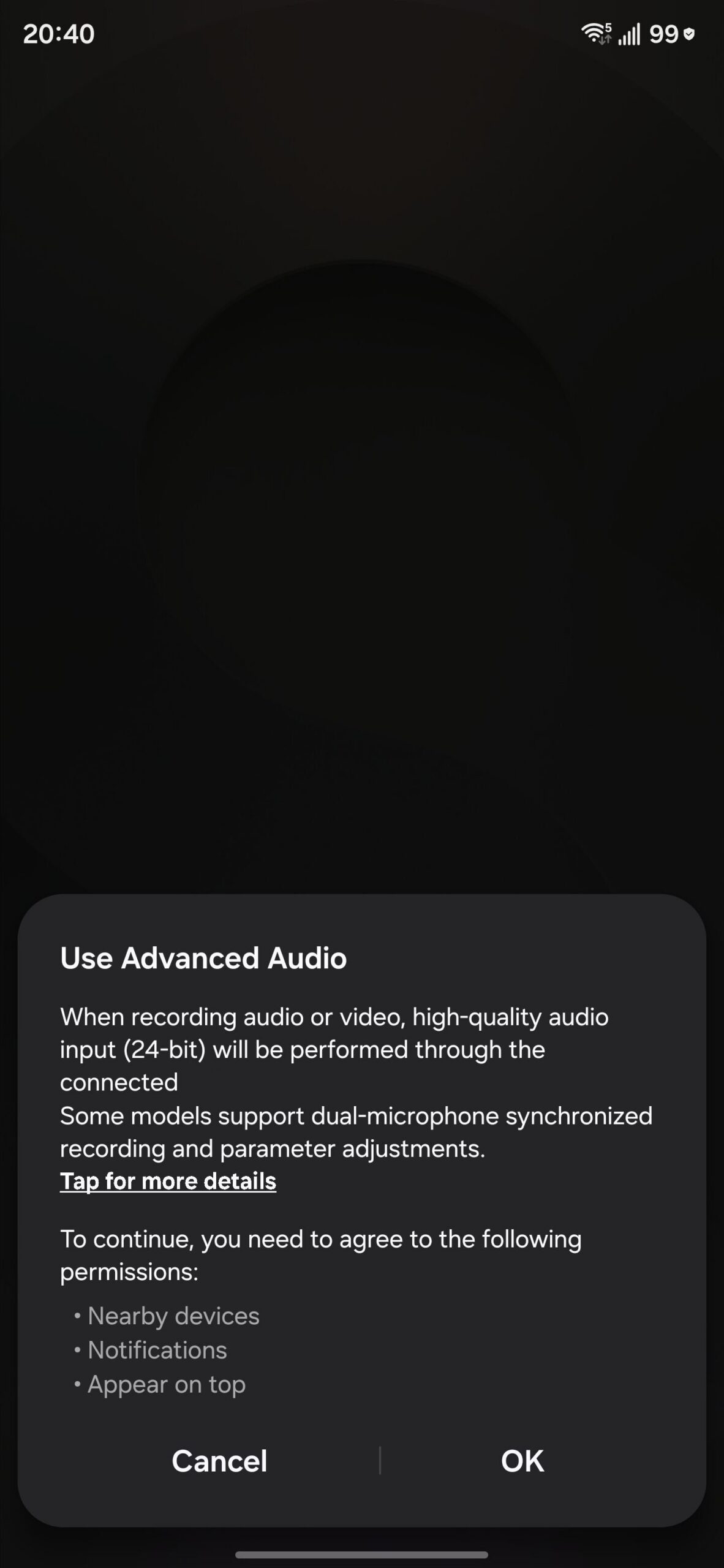 One UI 8.5 high quality sound input alert