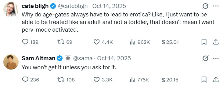 OpenAI CEO Sam Altman on rolling out erotica on ChatGPT 1