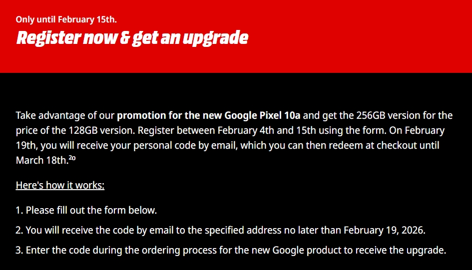 Pixel 10a Media Markt promotion