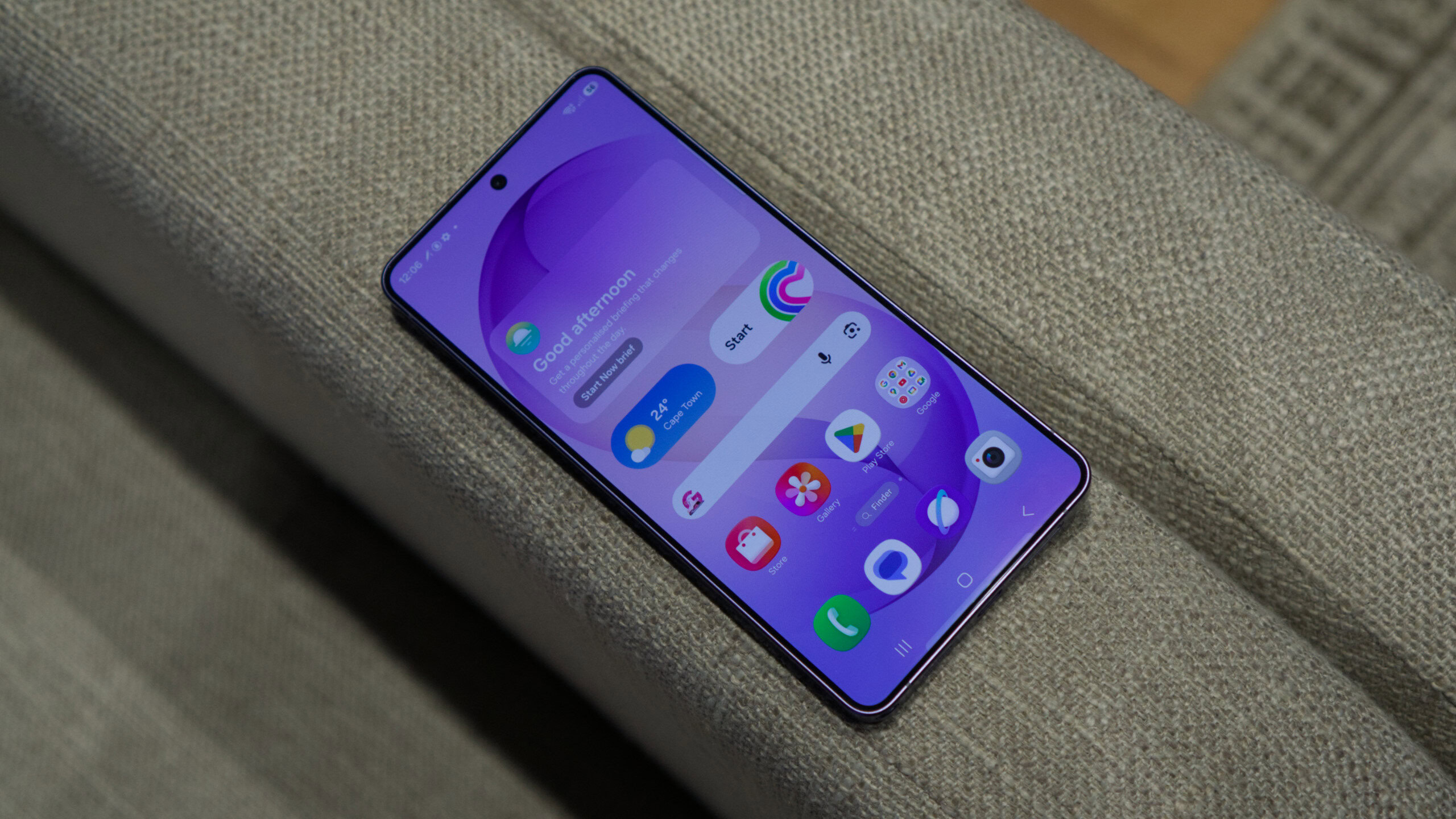 The Samsung Galaxy S26 Ultra, showing its home screen.